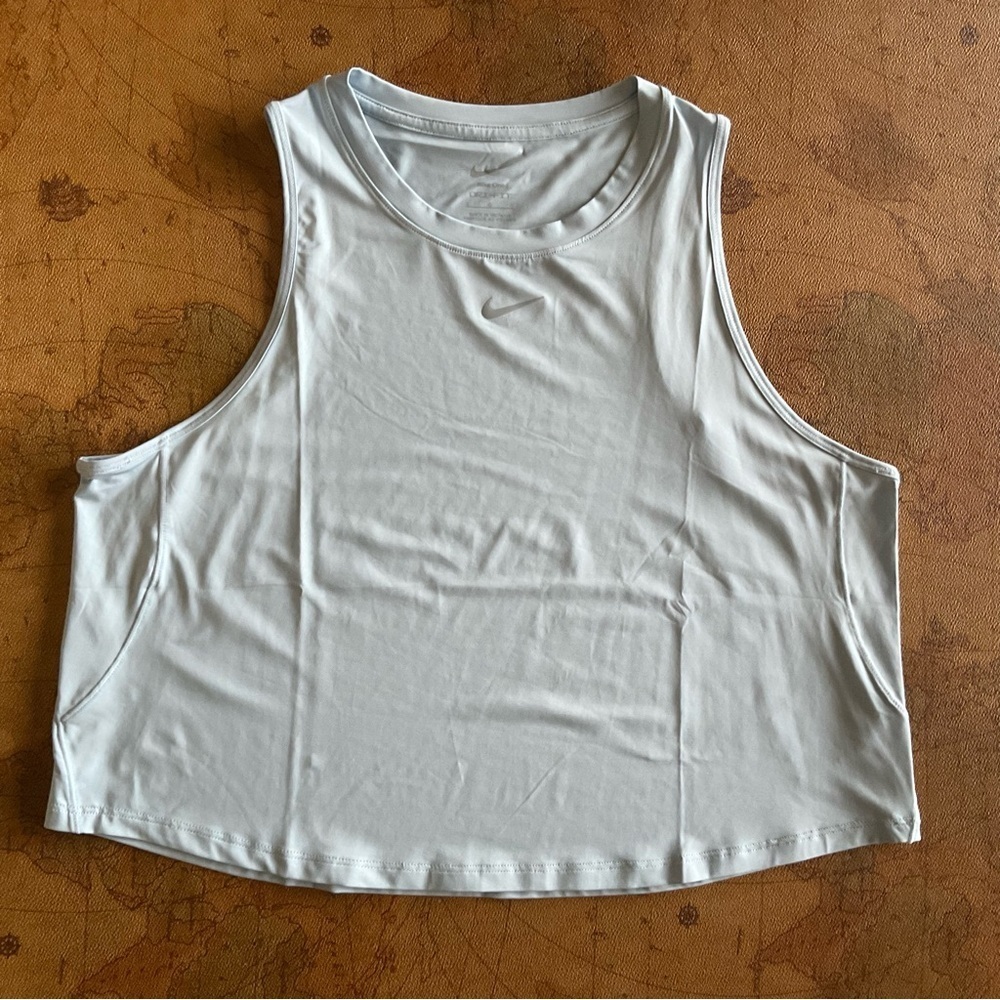 Nike Light Blue Cropped Muscle Tee for Women